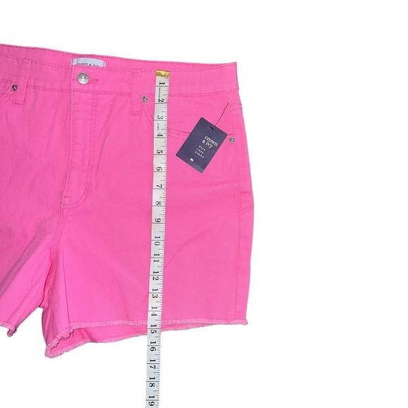 NWT CROWN & IVY Pink Denim Shorts Size 16 - Picture 6 of 7